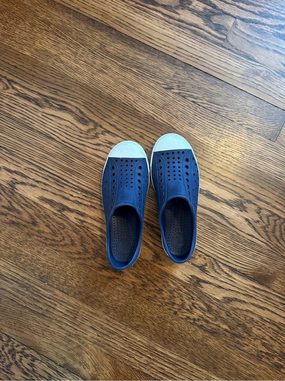 Native Kids Blue Water Shoes with White Toe Cap